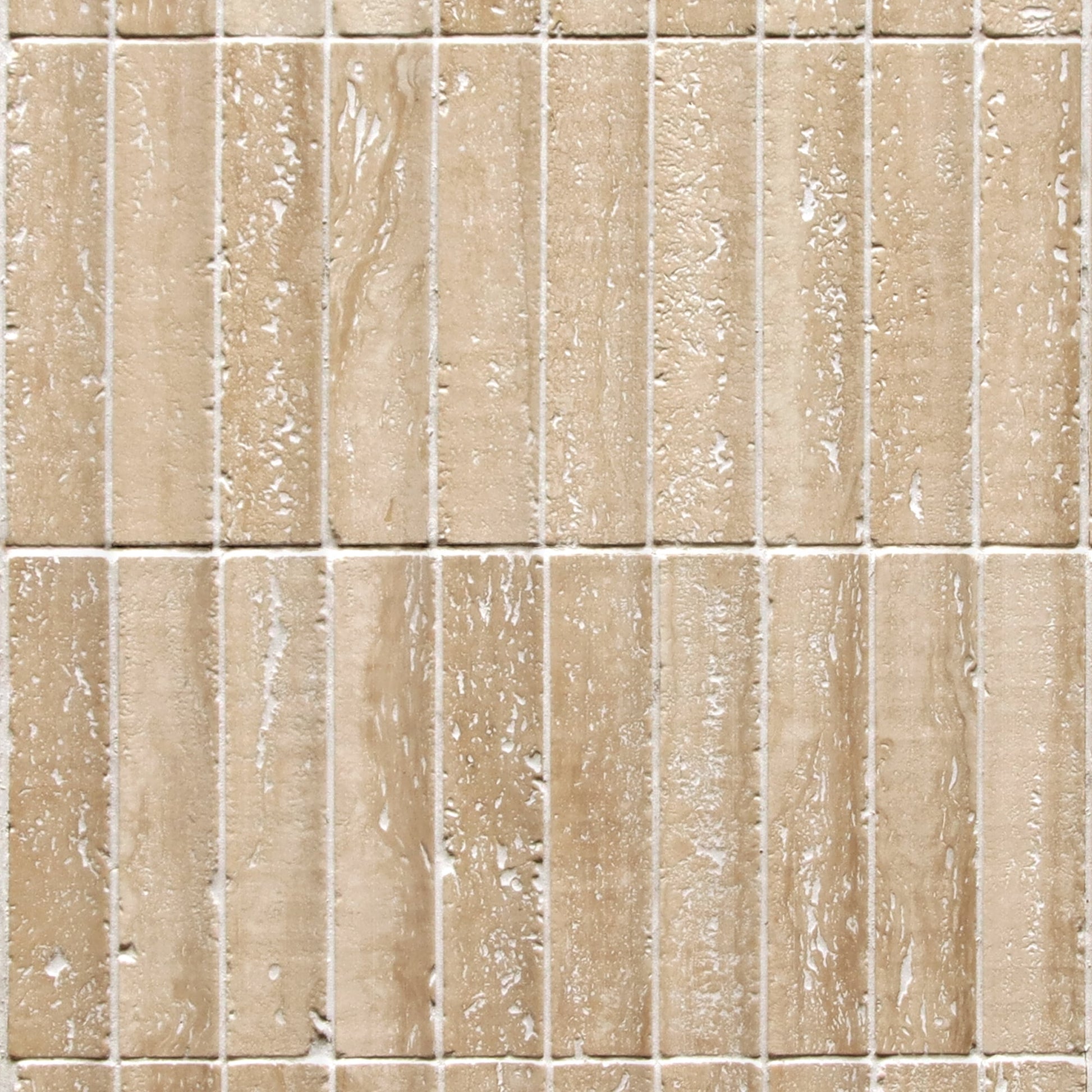 SUNWINGS Fluted Travertine 11-in x 12-in Honed Natural stone Marble Mosaic Wall Tile product image