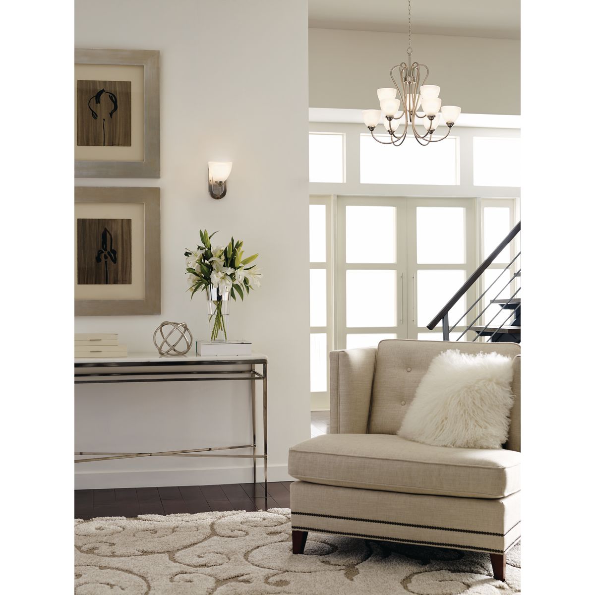 Progress Lighting Heart 9-Light Brushed Nickel Transitional Chandelier