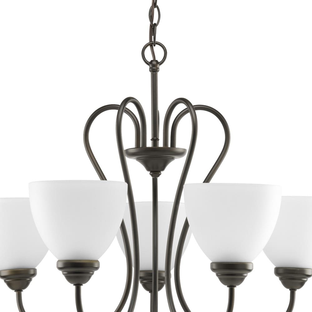 Progress Lighting Heart 5-Light Antique Bronze Transitional Chandelier