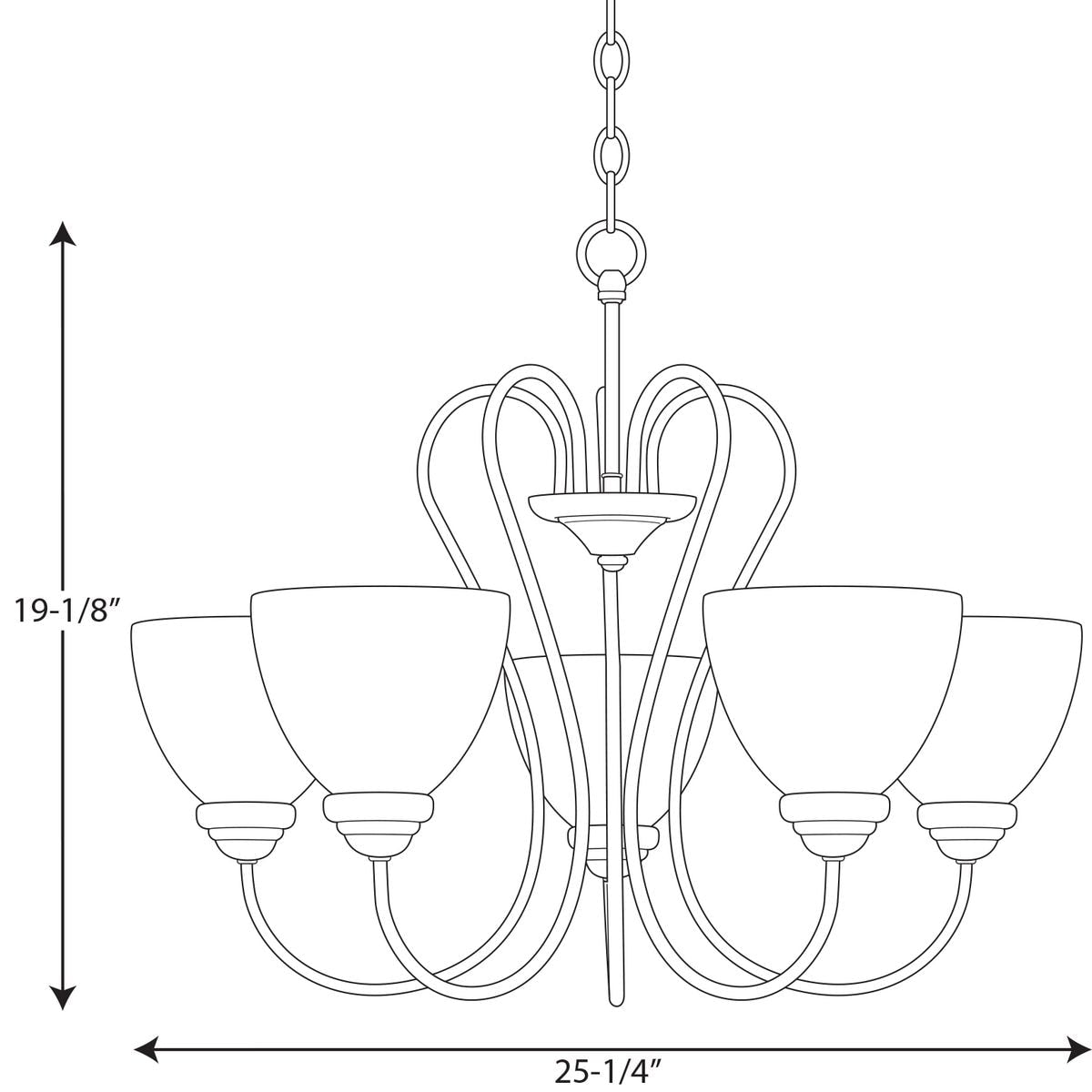 Progress Lighting Heart 5-Light Brushed Nickel Transitional Chandelier