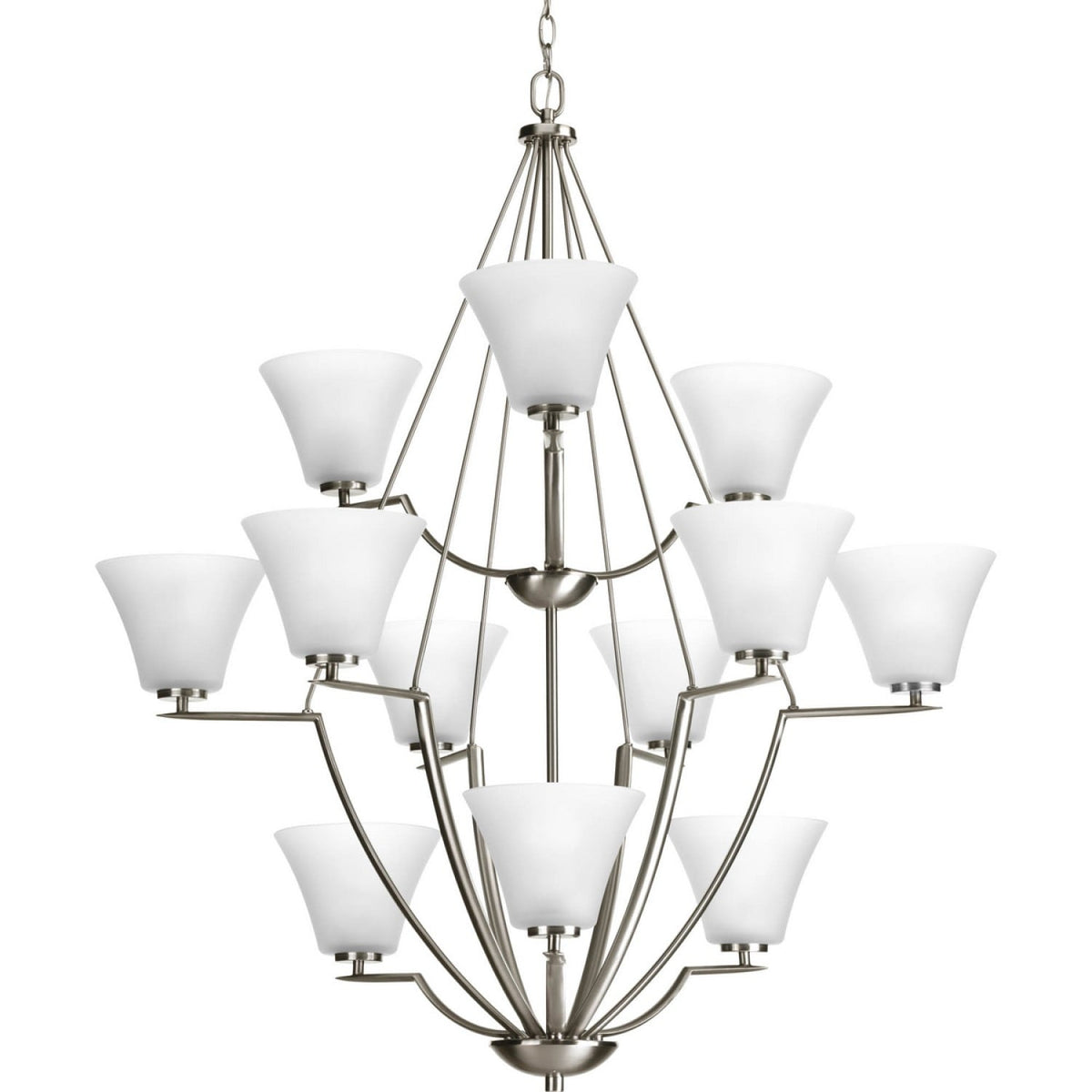 Progress Lighting Bravo 12-Light Brushed Nickel Transitional Chandelier
