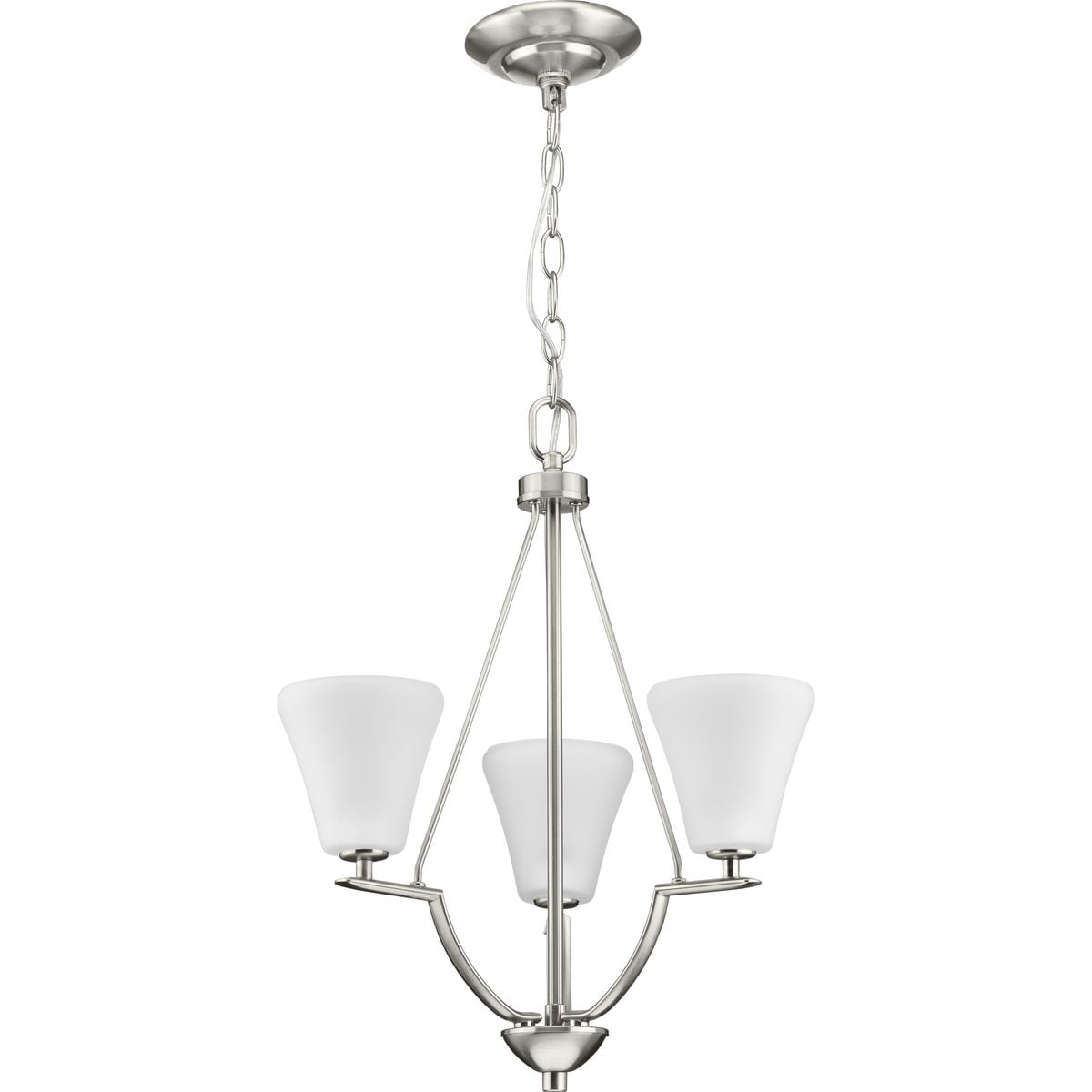 Progress Lighting Bravo 3-Light Brushed Nickel Transitional Chandelier