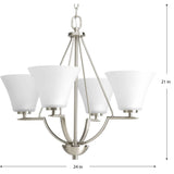 Progress Lighting Bravo 4-Light Brushed Nickel Transitional Chandelier