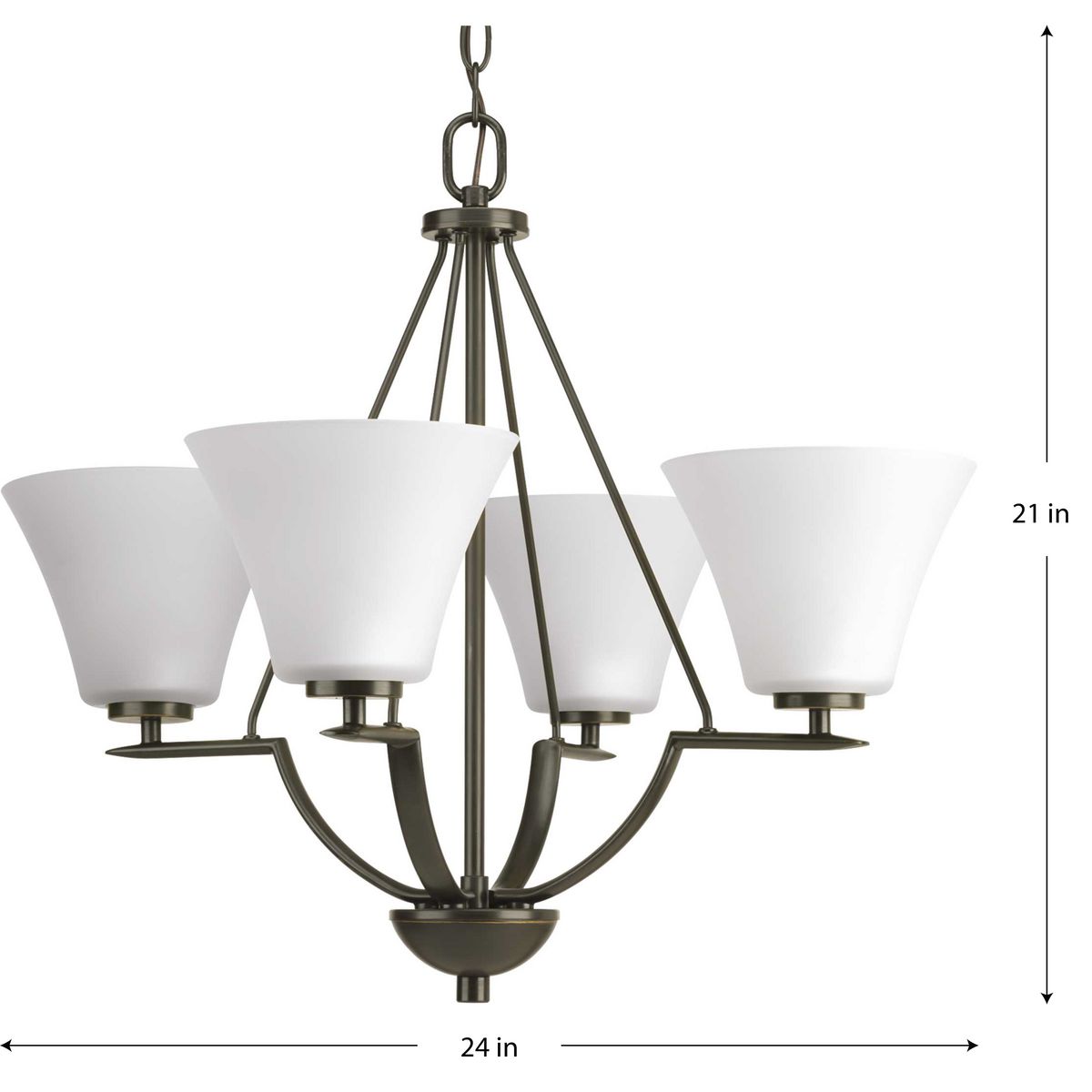 Progress Lighting Bravo 4-Light Antique Bronze Transitional Chandelier
