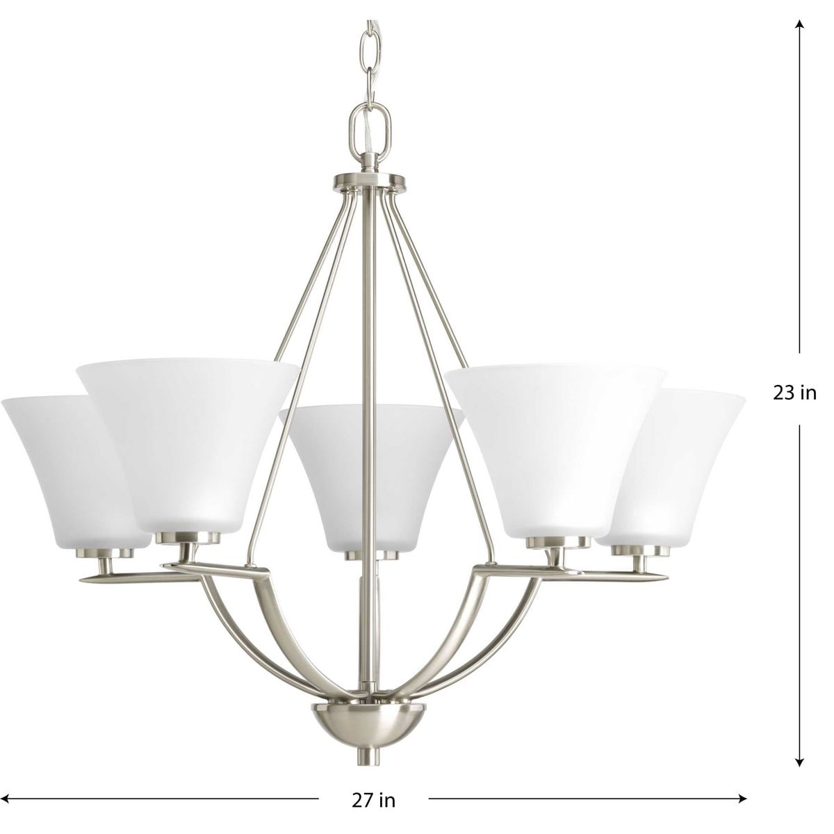 Progress Lighting Bravo 5-Light Brushed Nickel Transitional Chandelier