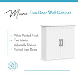 RiverRidge Monroe 23.63-in x 23.75-in x 8.69-in White Soft Close Bathroom Wall Cabinet