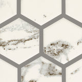 American Olean Marble Manor Calacatta 10-in x 12-in Matte Ceramic Hexagon Marble-Look Floor and Wall Tile (Mesh-Mounted Mosaic)