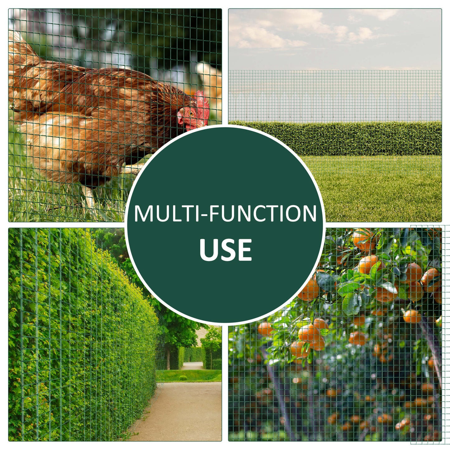 Kahomvis 98-ft x 2.96-ft 19-Gauge Green Metal Hardware Cloth Rolled Fencing with Mesh Size 1/2-in x 1/2-in