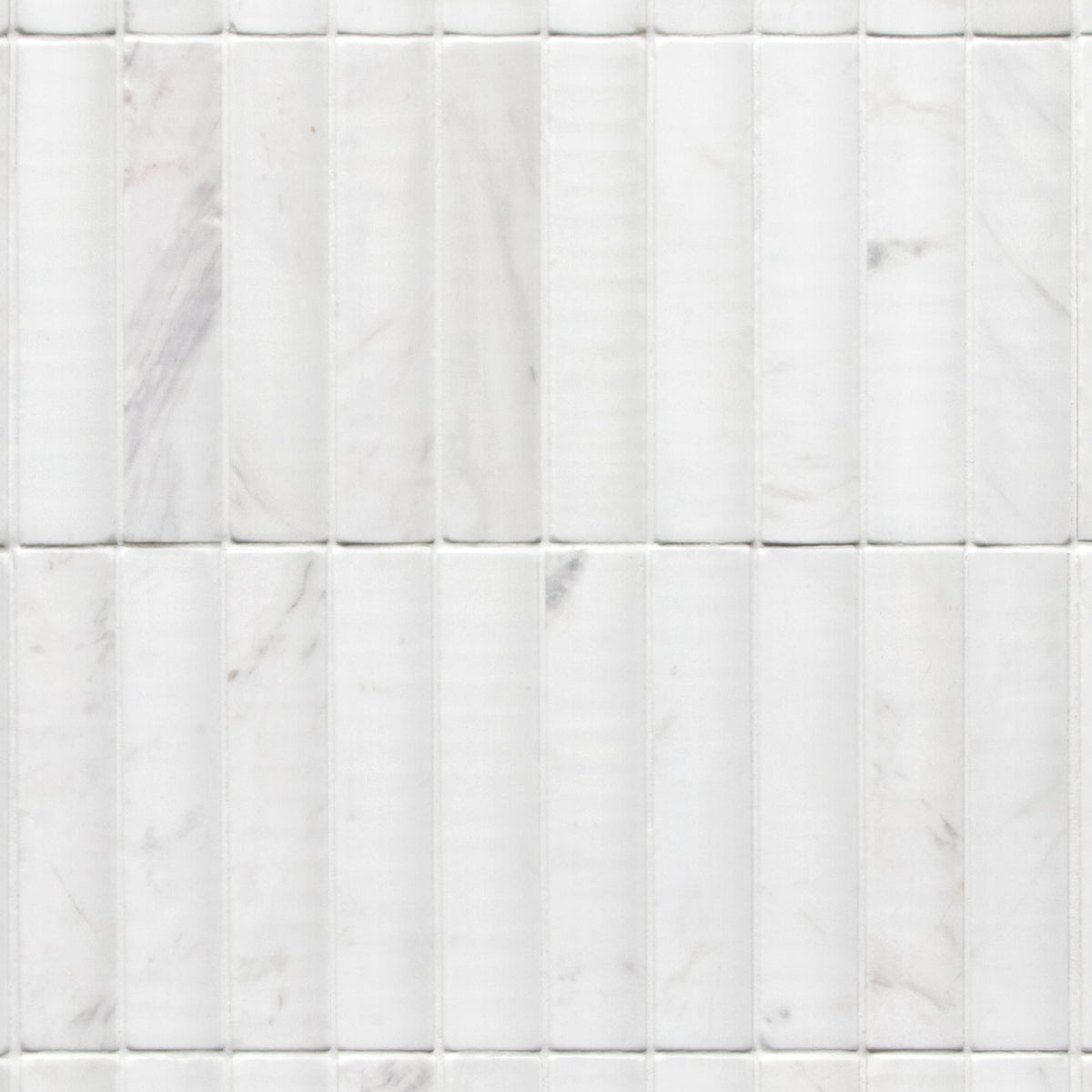 SUNWINGS Fluted Carrara White 11-in x 12-in Honed Natural stone Marble Mosaic Wall Tile product image
