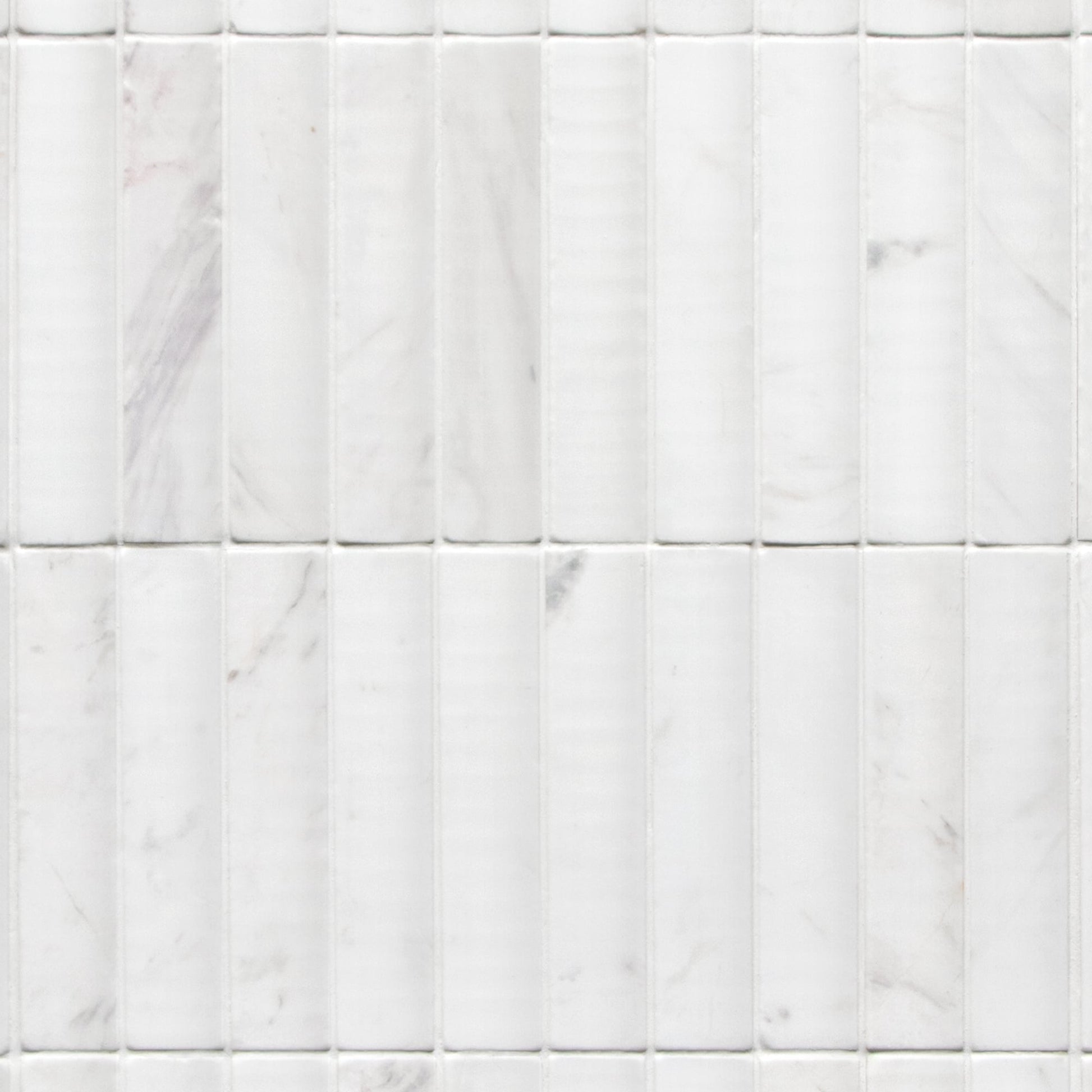 SUNWINGS Fluted Carrara White 11-in x 12-in Honed Natural stone Marble Mosaic Wall Tile product image