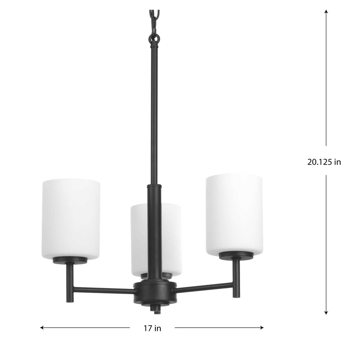 Progress Lighting Replay 3-Light Black Modern/Contemporary Chandelier