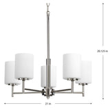 Progress Lighting Replay 5-Light Polished Nickel Modern/Contemporary Chandelier