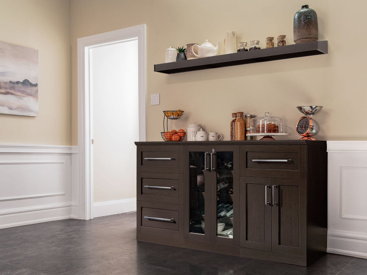 NewAge Products Home Bar 63-in x 80-in Brown Rectangle Bar Cabinet