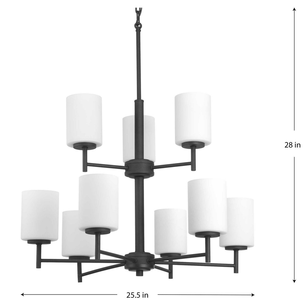 Progress Lighting Replay 9-Light Black Modern/Contemporary Chandelier