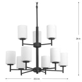 Progress Lighting Replay 9-Light Black Modern/Contemporary Chandelier