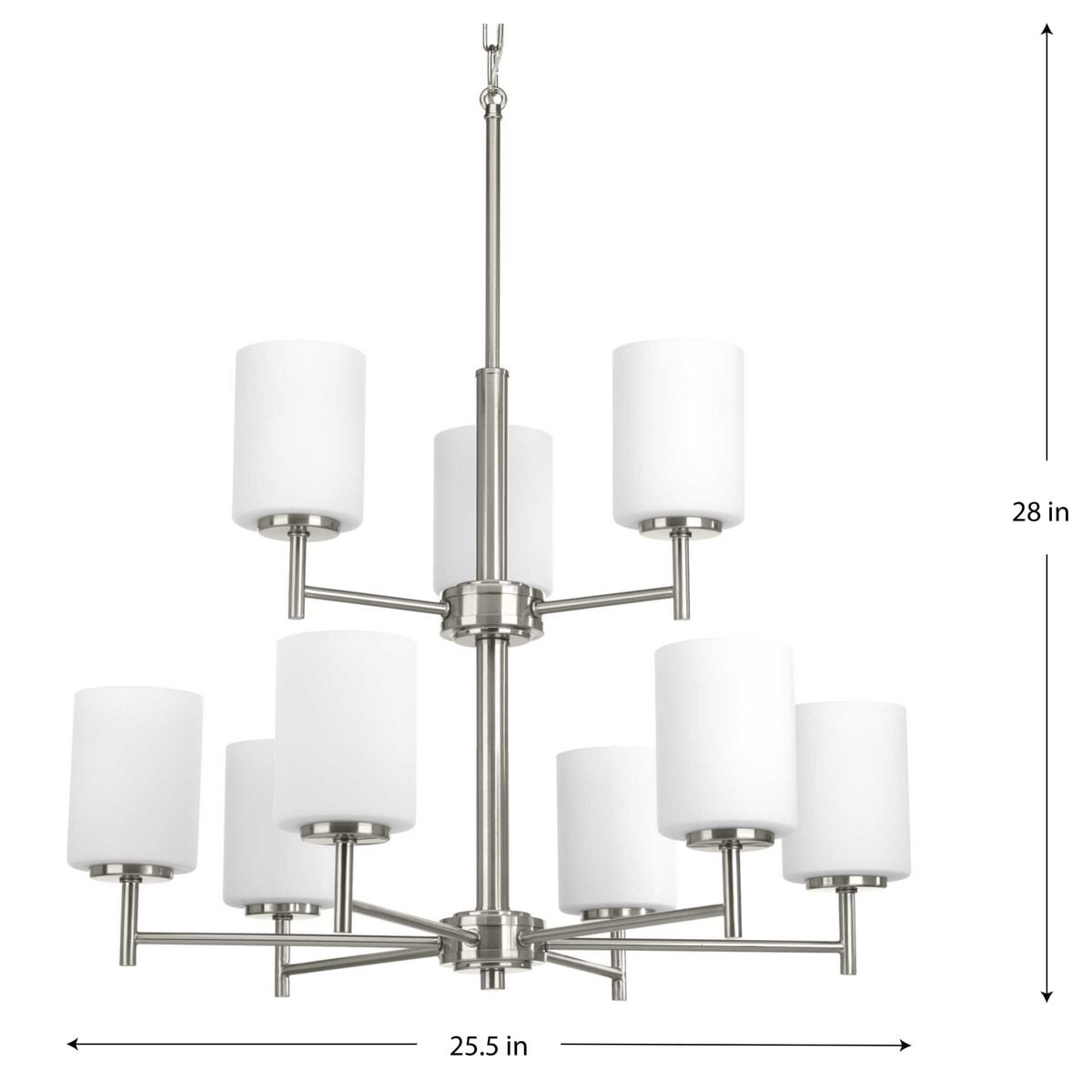 Progress Lighting Replay 9-Light Brushed Nickel Modern/Contemporary Chandelier