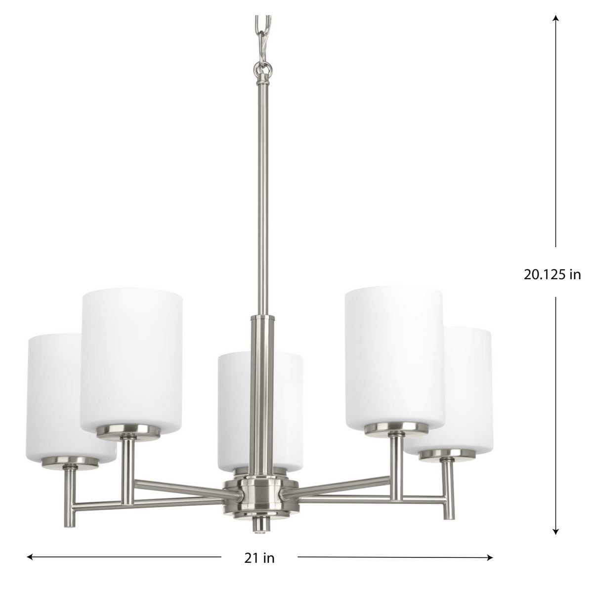 Progress Lighting Replay 5-Light Brushed Nickel Modern/Contemporary Chandelier