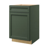 allen + roth Heathrow 21-in W x 34.5-in H x 24-in D Sage 1-Drawer Base Fully Assembled Cabinet (Recessed Panel Mitered Style)