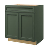 allen + roth Heathrow 30-in W x 34.5-in H x 24-in D Sage 1-Drawer Base Fully Assembled Cabinet (Recessed Panel Mitered Style)
