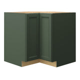 allen + roth Heathrow 36-in W x 34.5-in H x 24-in D Sage L-shaped Corner Base Fully Assembled Cabinet (Recessed Panel Square Style)