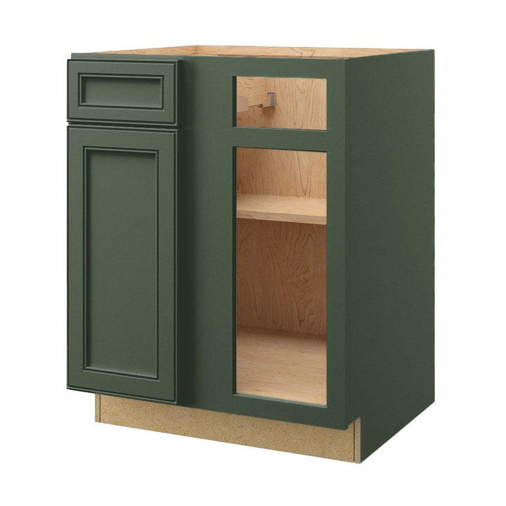 allen + roth Heathrow 36-in W x 34.5-in H x 24-in D Sage Blind 1-Drawer Corner Base Fully Assembled Cabinet (Recessed Panel Mitered Style)