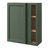 allen + roth Heathrow 30-in W x 39.125-in H x 12-in D Sage Blind Corner Wall Fully Assembled Cabinet (Recessed Panel Square Style)