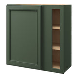 allen + roth Heathrow 30-in W x 30.125-in H x 12-in D Sage Blind Corner Wall Fully Assembled Cabinet (Recessed Panel Square Style)