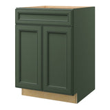 allen + roth Heathrow 24-in W x 34.5-in H x 24-in D Sage Sink Base Fully Assembled Cabinet (Recessed Panel Square Style)