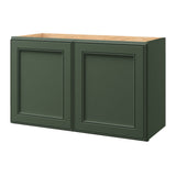 allen + roth Heathrow 30-in W x 18.625-in H x 12-in D Sage Wall Fully Assembled Cabinet (Recessed Panel Square Door Style)