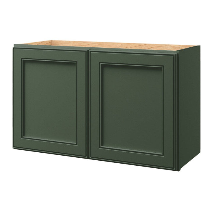 allen + roth Heathrow 30-in W x 18.125-in H x 12-in D Sage Wall Fully Assembled Cabinet (Recessed Panel Mitered Door Style)