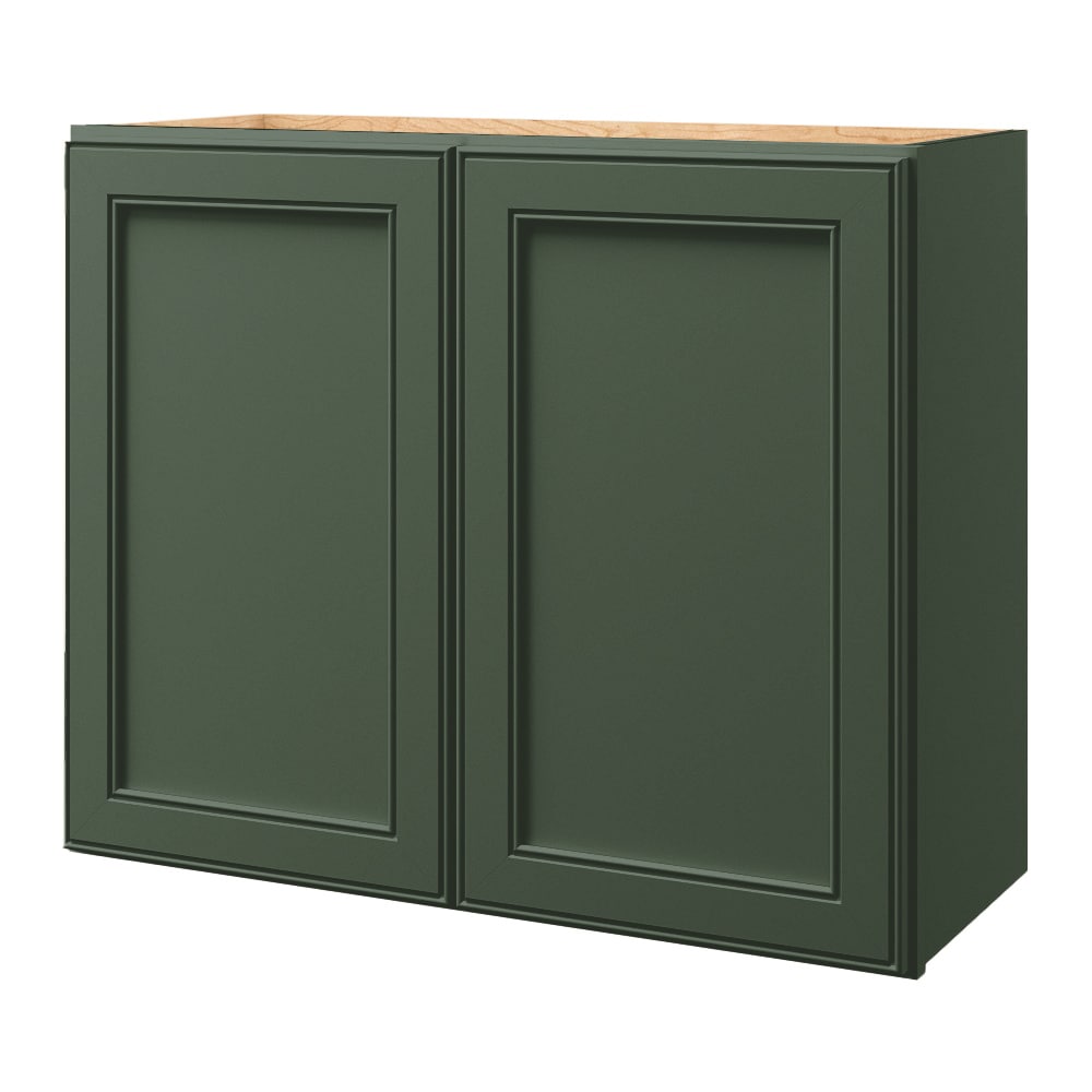 allen + roth Heathrow 30-in W x 24.5-in H x 12-in D Sage Wall Fully Assembled Cabinet (Recessed Panel Square Door Style)