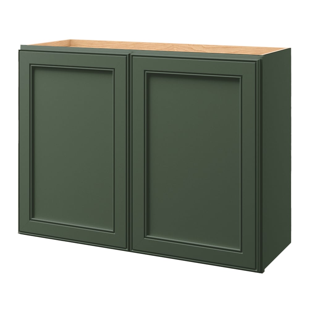 allen + roth Heathrow 33-in W x 24.5-in H x 12-in D Sage Wall Fully Assembled Cabinet (Recessed Panel Square Door Style)