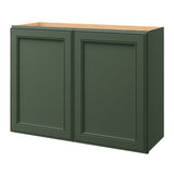 allen + roth Heathrow 33-in W x 24.5-in H x 12-in D Sage Wall Fully Assembled Cabinet (Recessed Panel Square Door Style)