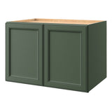 allen + roth Heathrow 36-in W x 24.5-in H x 24-in D Sage Wall Fully Assembled Cabinet (Recessed Panel Square Door Style)