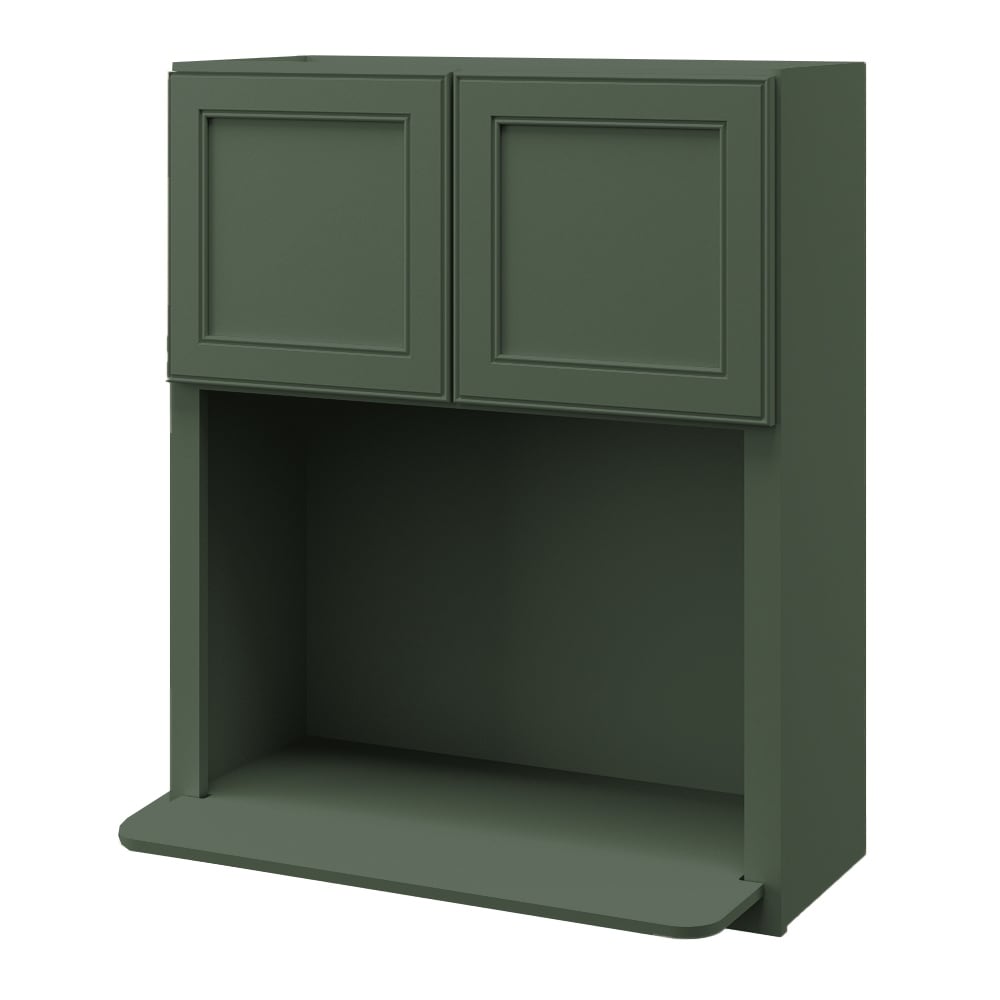 allen + roth Heathrow 26.75-in W x 18.625-in H x 17.75-in D Sage Microwave Wall Fully Assembled Cabinet (Recessed Panel Square Style)