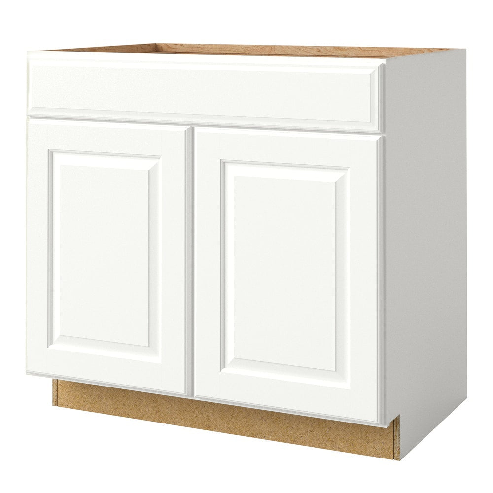 allen + roth Tilson 36-in W x 34.5-in H x 24-in D Linen 1-Drawer Base Fully Assembled Cabinet (Raised Panel Square Style)