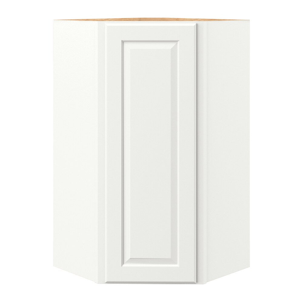 allen + roth Tilson 24-in W x 42.125-in H x 12-in D Linen Diagonal Corner Wall Fully Assembled Cabinet (Raised Panel Square Style)