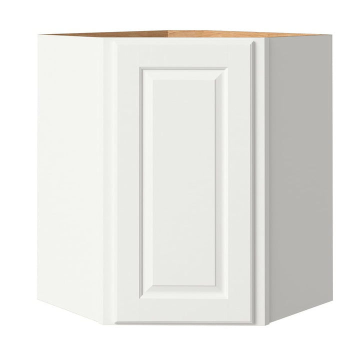 allen + roth Tilson 24-in W x 30.125-in H x 12-in D Linen Diagonal Corner Wall Fully Assembled Cabinet (Raised Panel Square Style)