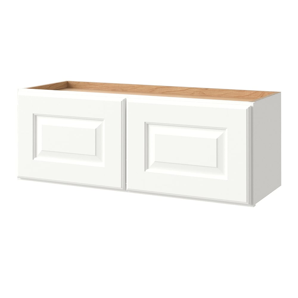 allen + roth Tilson 33-in W x 12.125-in H x 12-in D Linen Wall Fully Assembled Cabinet (Raised Panel Square Door Style)