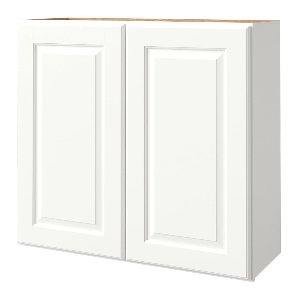allen + roth Tilson 33-in W x 39.125-in H x 12-in D Linen Wall Fully Assembled Cabinet (Raised Panel Square Door Style)