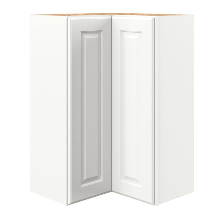 allen + roth Tilson 27-in W x 39.125-in H x 12-in D Linen Diagonal Corner Wall Fully Assembled Cabinet (Raised Panel Square Style)