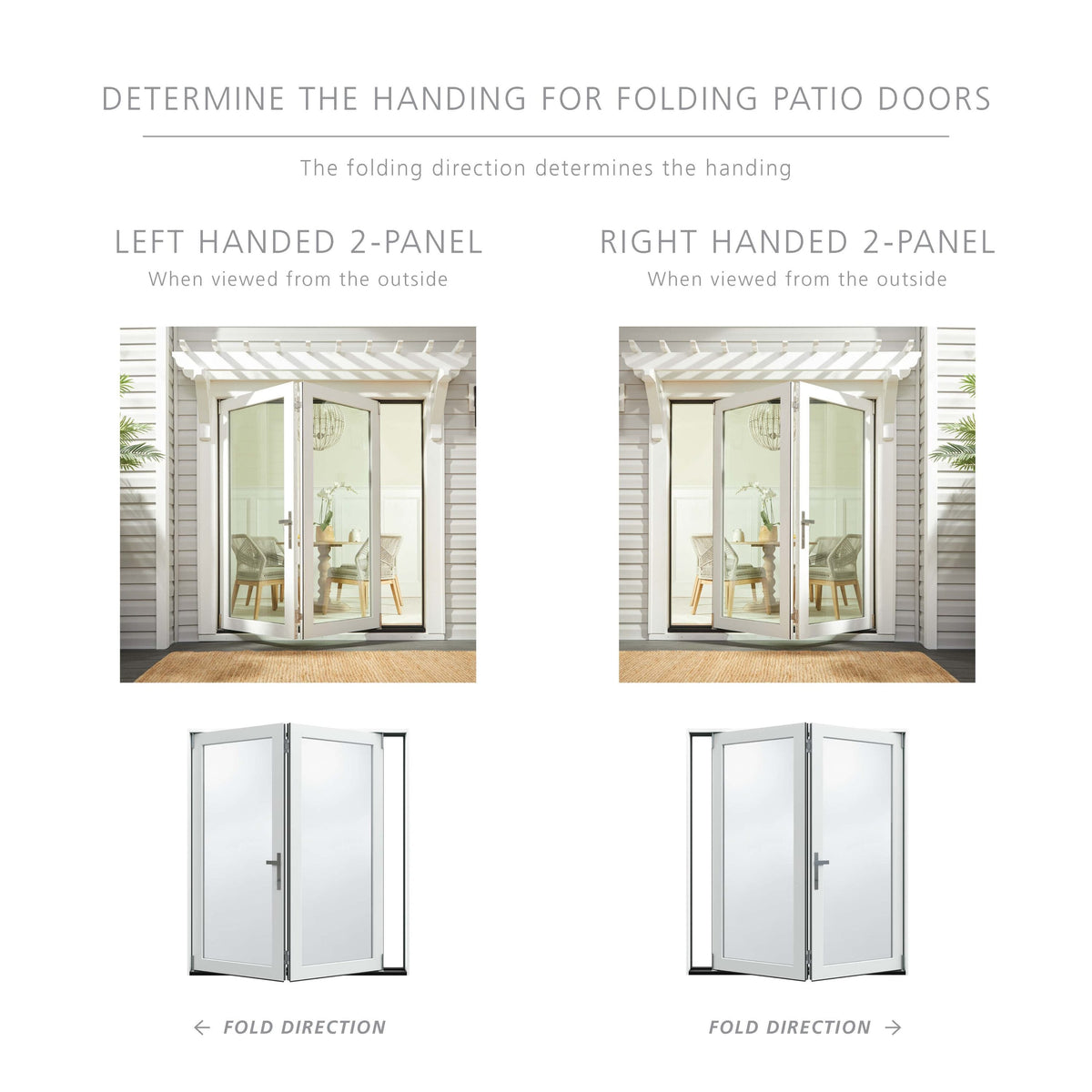 JELD-WEN 72-in x 80-in Fiberglass Folding, Left-hand folding – feature callout