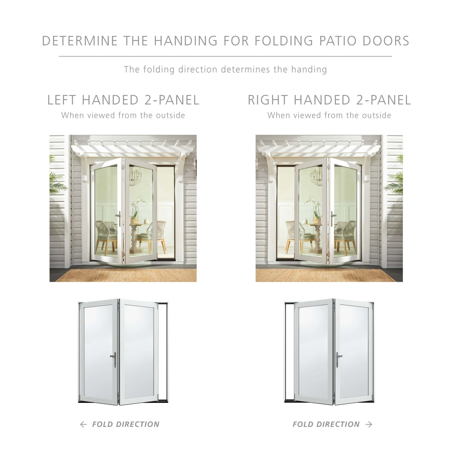 JELD-WEN 72-in x 80-in Fiberglass Folding, Right-hand folding – feature callout