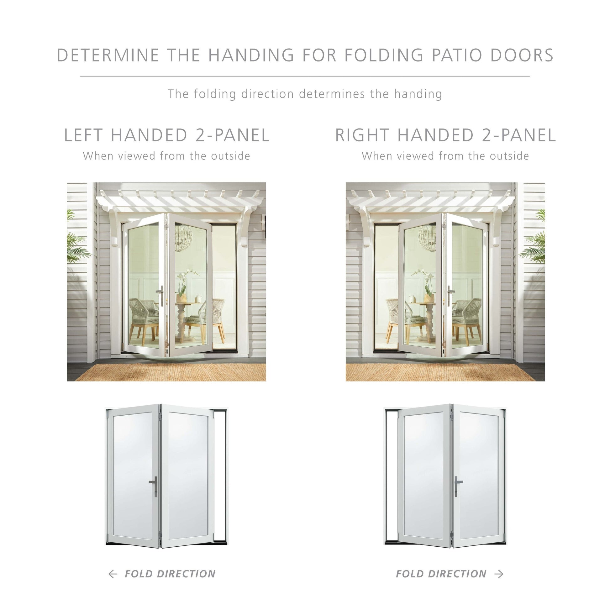 JELD-WEN 72-in x 80-in Fiberglass Folding, Right-hand folding – feature callout