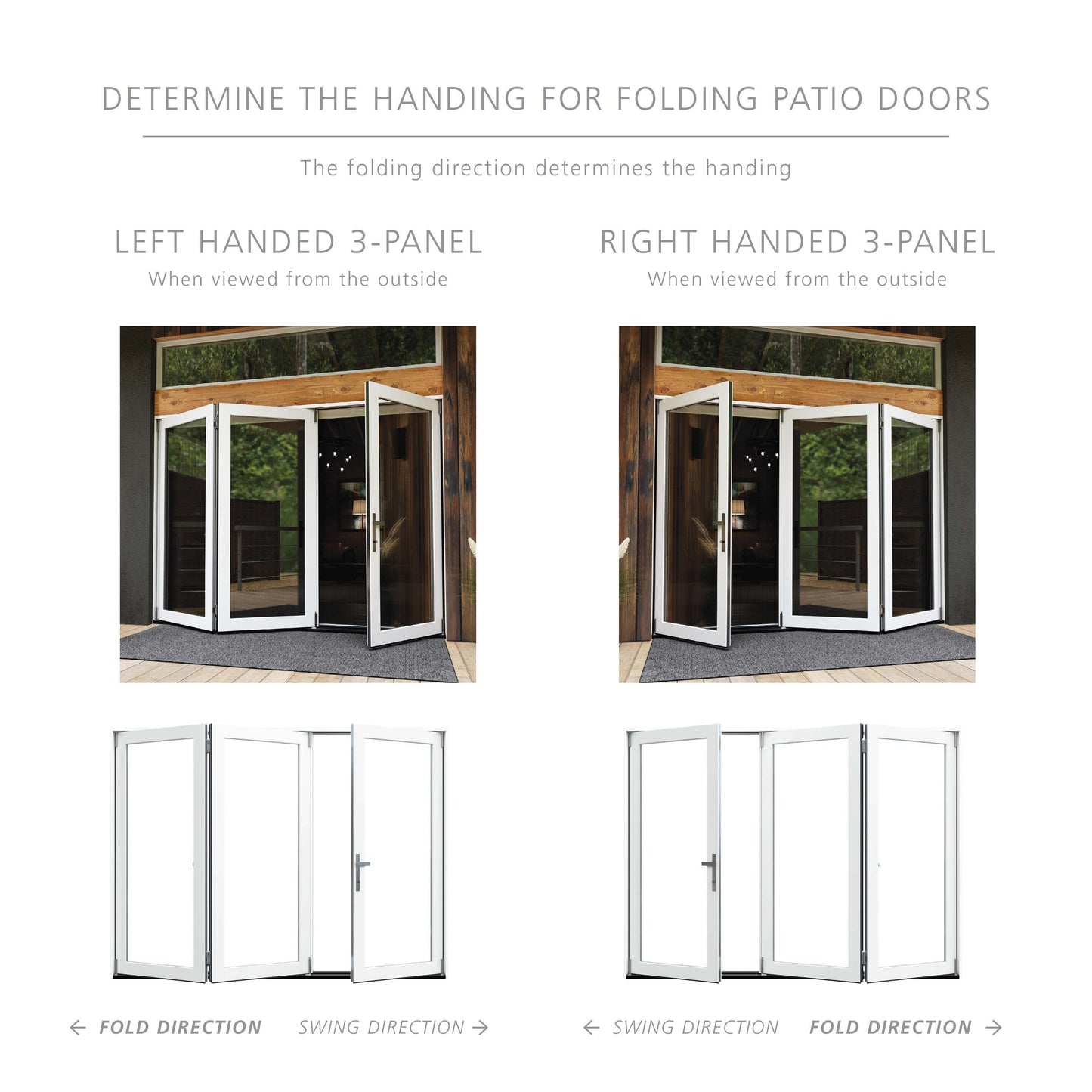 JELD-WEN 108-in x 80-in Fiberglass Folding, Right-hand folding – feature callout