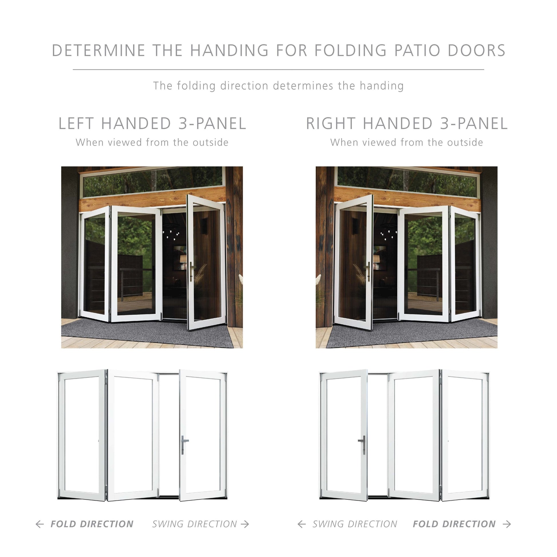 JELD-WEN 108-in x 80-in Fiberglass Folding, Right-hand folding – feature callout
