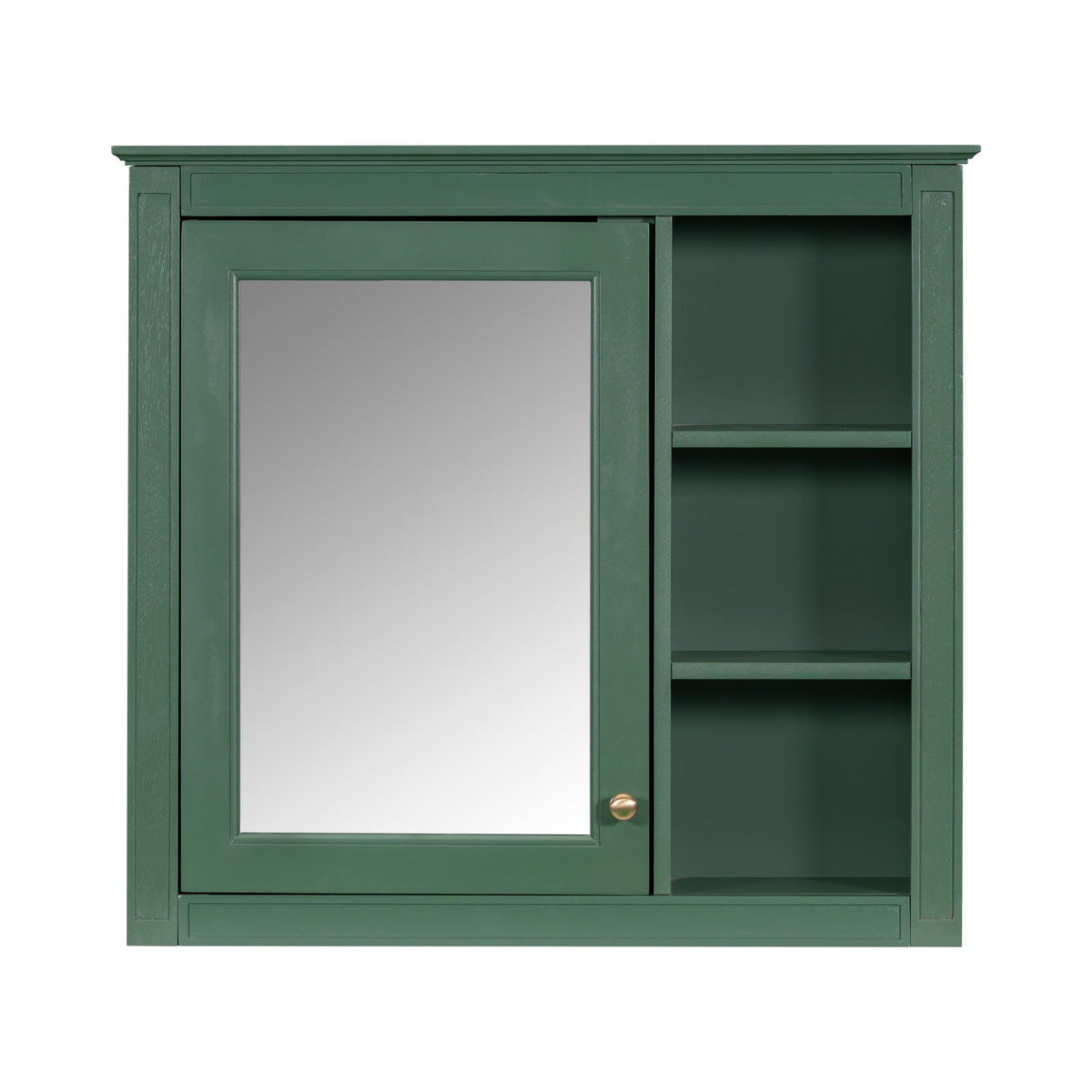 Siavonce 30-in x 28-in Surface Mount Green Mirrored Soft Close Medicine Cabinet