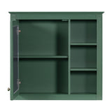 Siavonce 30-in x 28-in Surface Mount Green Mirrored Soft Close Medicine Cabinet