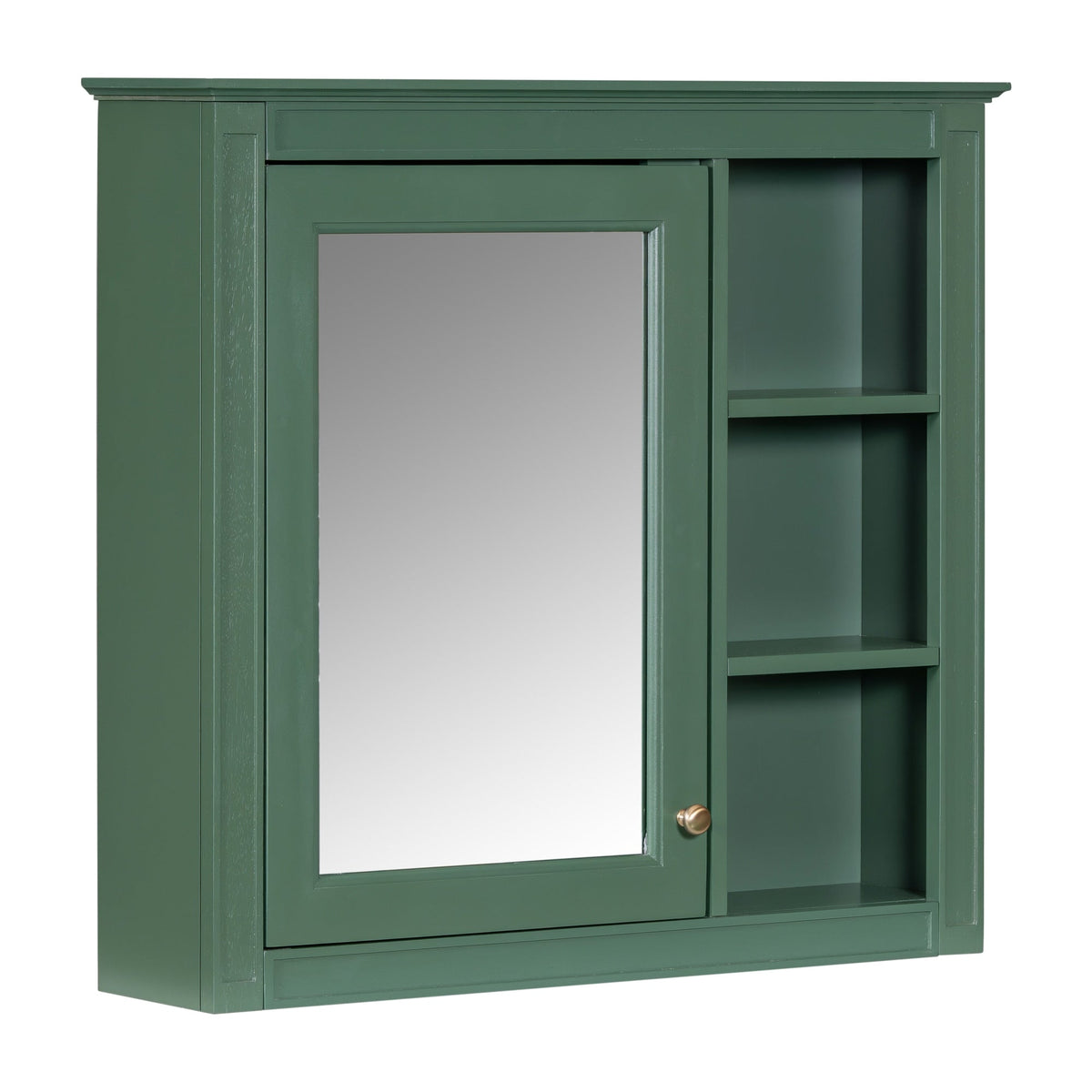 Siavonce 30-in x 28-in Surface Mount Green Mirrored Soft Close Medicine Cabinet