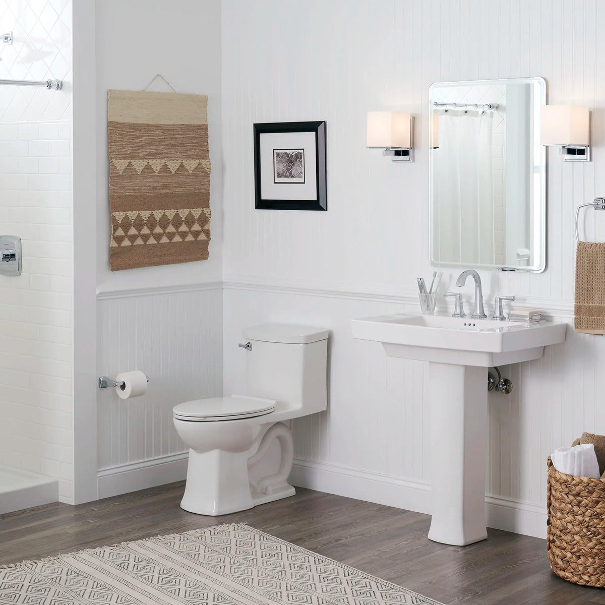 American Standard Townsend Pedestal Sink Top in White, 8 in. Widespread Faucet Holes